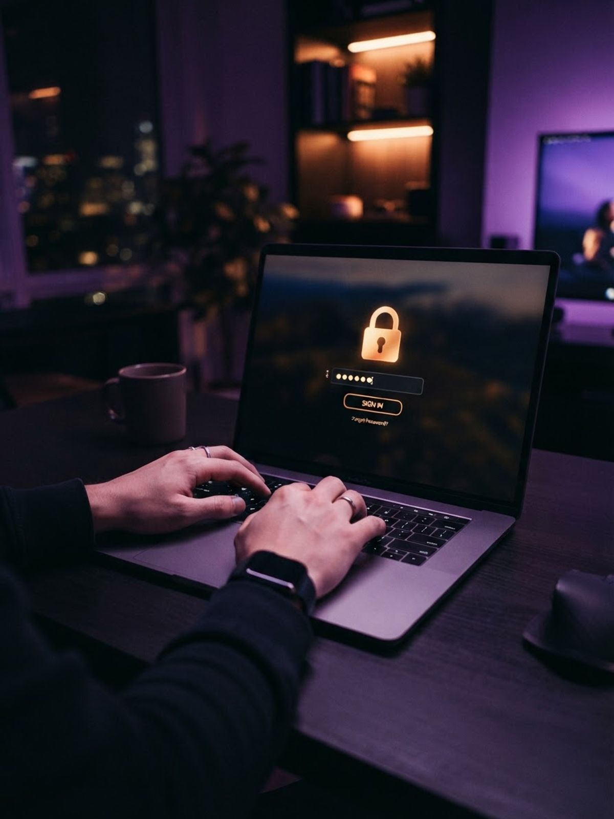 Personne se connectant à son compte de jeu sur un ordinateur portable
